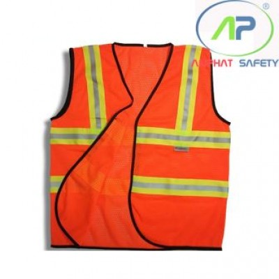 Áo phản quang 3M (Áo màu cam phản quang màu xanh chuối bên trong màu bạc) 